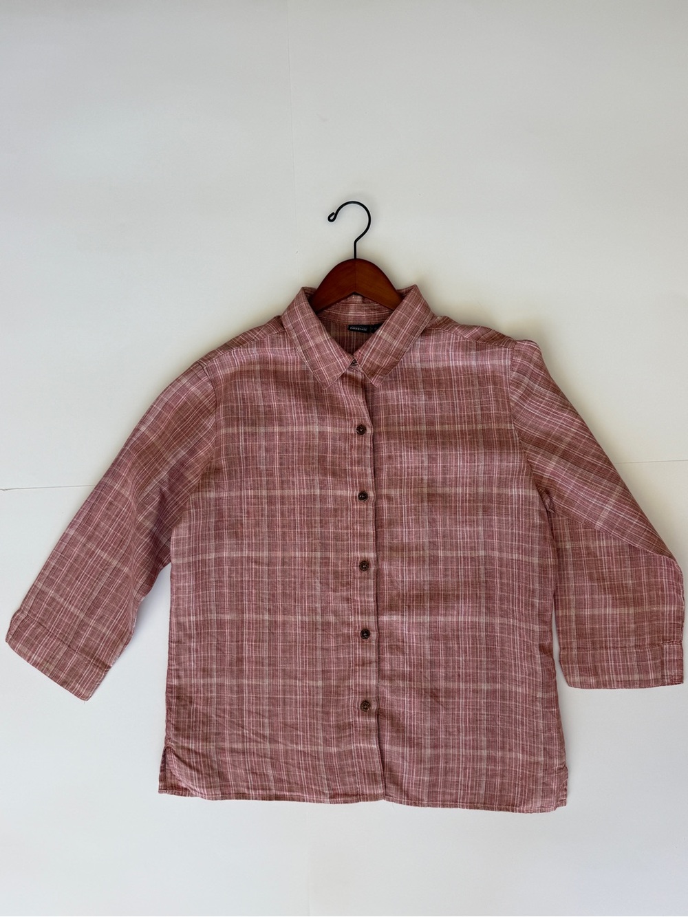 VTG Patagonia Y2K Island Hemp Plaid Button Down Blouse Red size 14 (M-L)